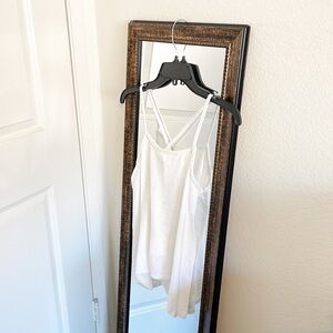 Old Navy girls white braided shark bite hem tank top